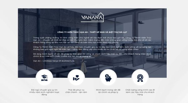 thiết kế website kiến trúc vanana